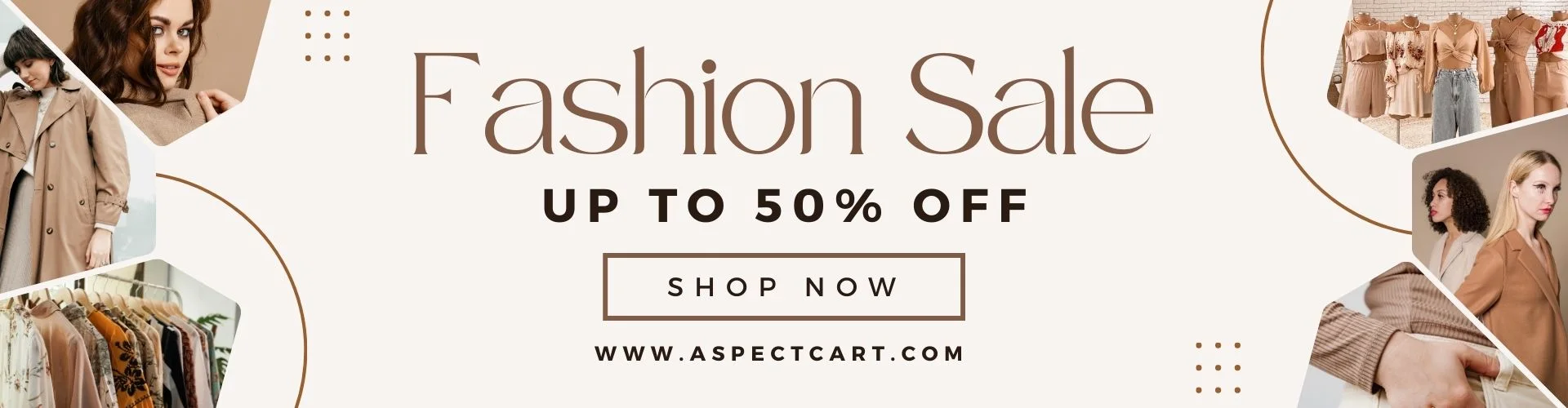Modekleidung Verkauf Banner in einem Online-E-Shop